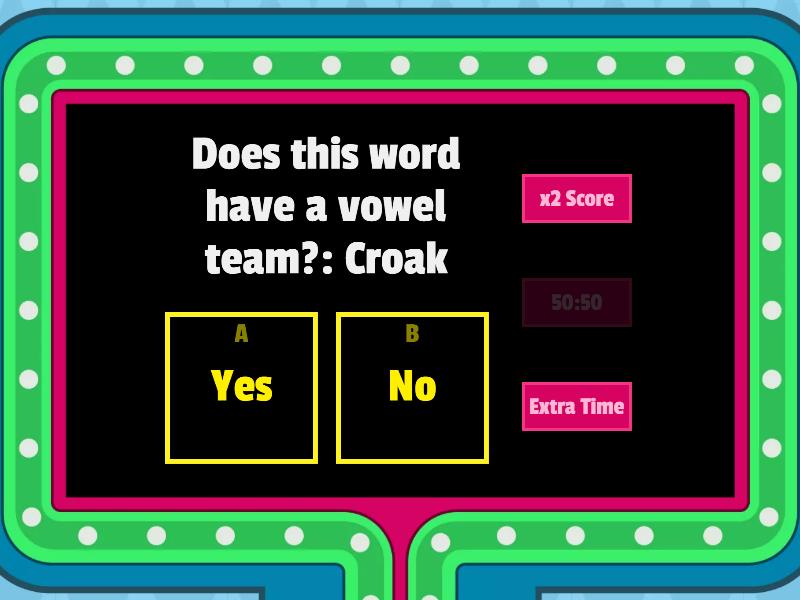 Vowel teams gameshow quiz