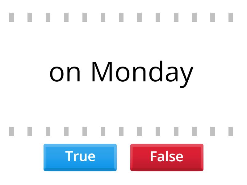 Prepositions of time (speed) - True or false