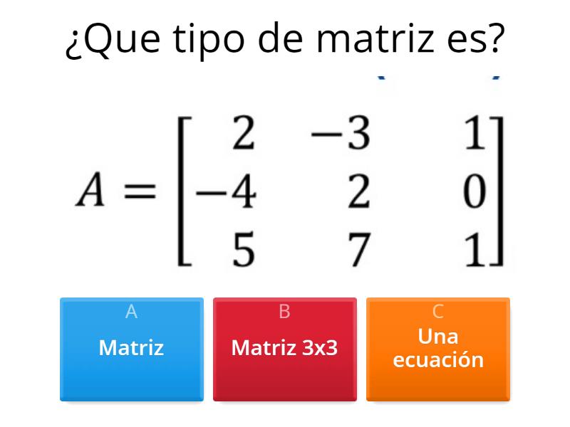MATRICES - SISTEMAS 3X3 - Cuestionario