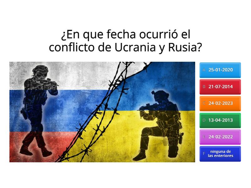 JUEGO DIDACTICO DEL CONFLICTO DE RUSIA Y UCRANIA - Cuestionario