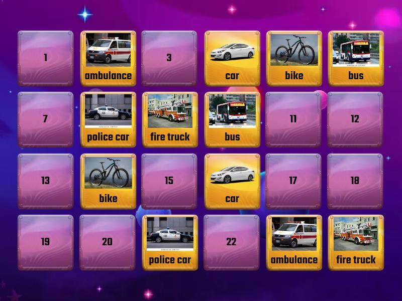 Vehicles - Matching pairs
