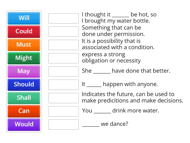 Modal Verbs - Match up