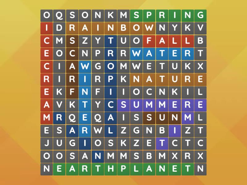 let´s learn vocabulary about seasons - Wordsearch