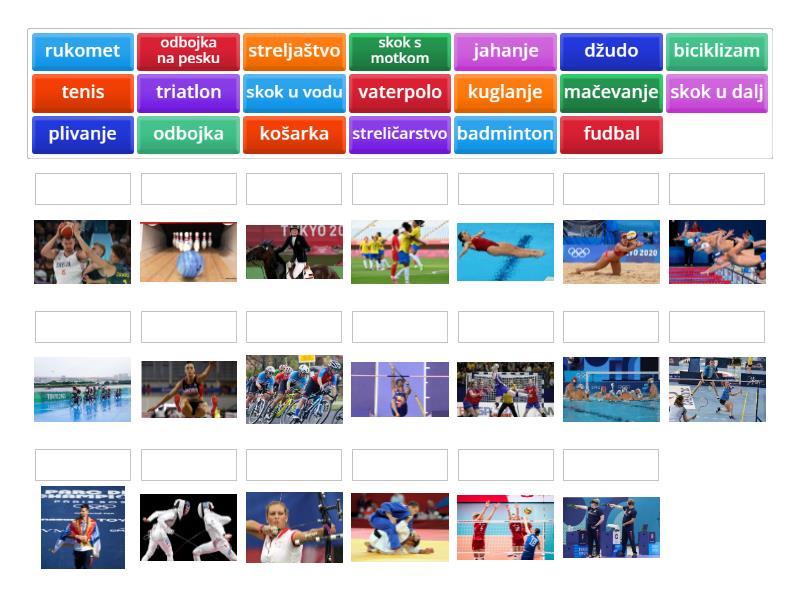 Poveži reč i sliku - Olimpijski sportovi - Match up