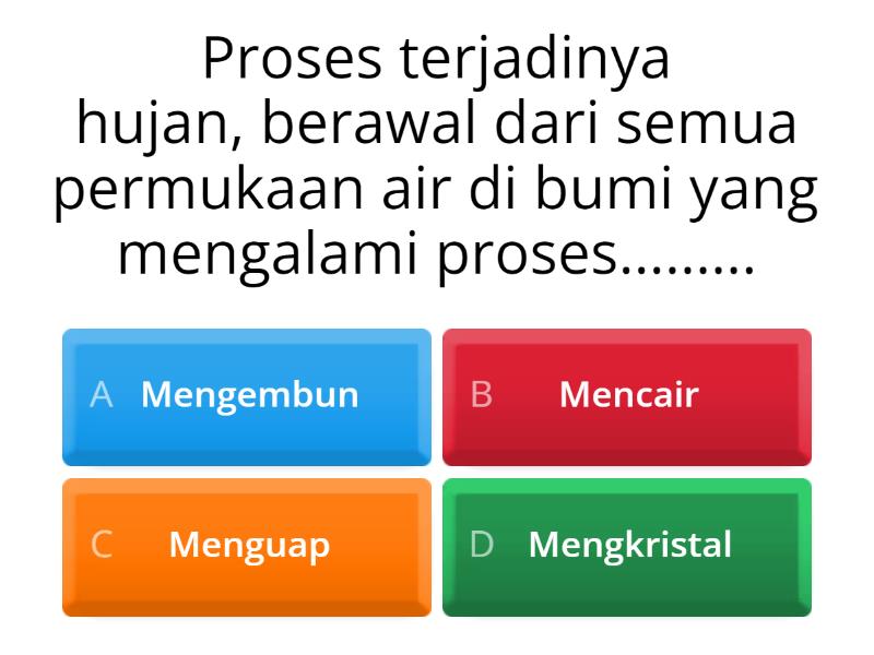 Perubahan Wujud Benda Pada Proses Terjadinya Hujan - Quiz