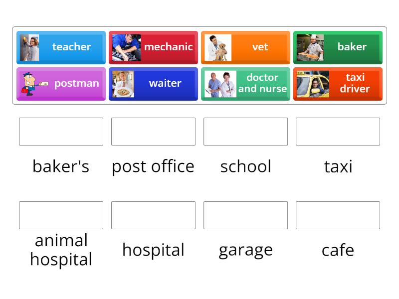 jobs and places spotlight5 unit 6b - Match up