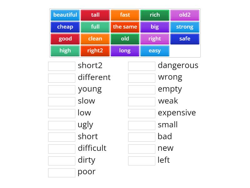 New English File. Elementary. Adjectives - Match up