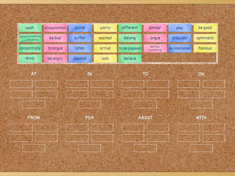 VERBS + PREPOSITION (8. r.) - Group sort