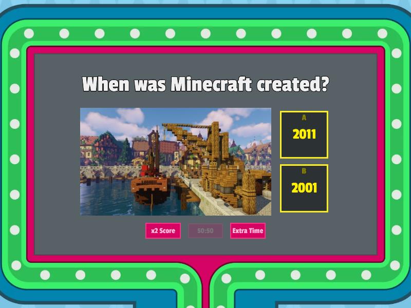 Minecraft quiz gameshow quiz