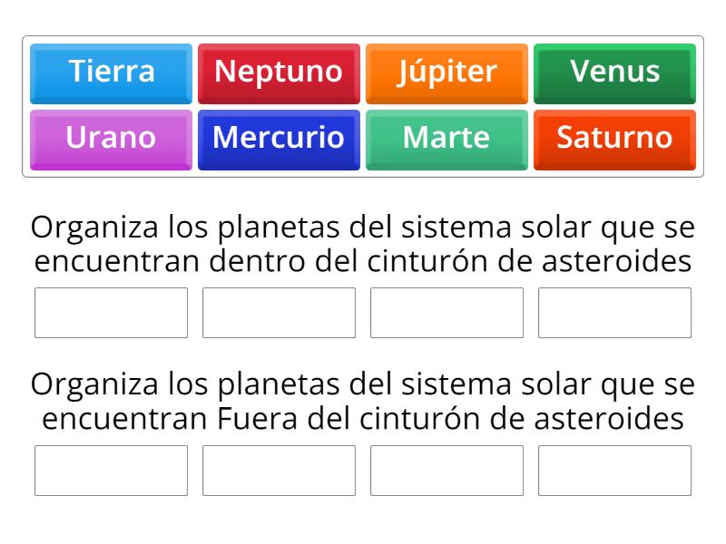 Planetas del sistema solar - Group sort