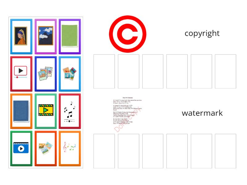 Copyright or water mark? - Group sort