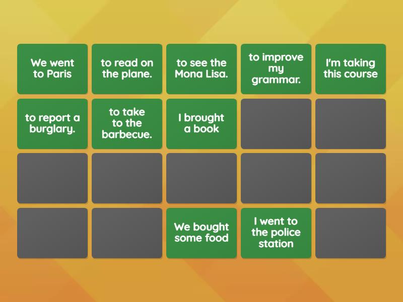 Match the sentence pairs - Matching pairs