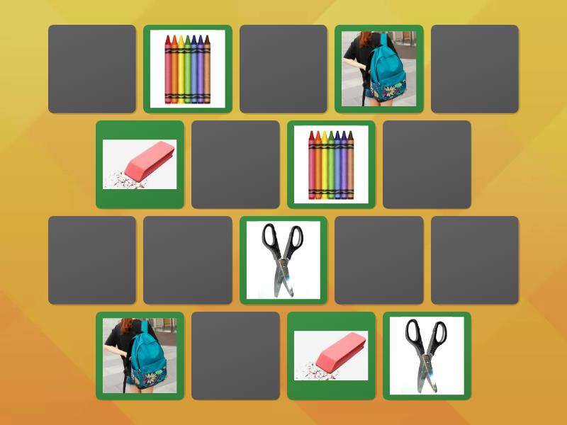 Kids 1 - School Objects - Matching pairs