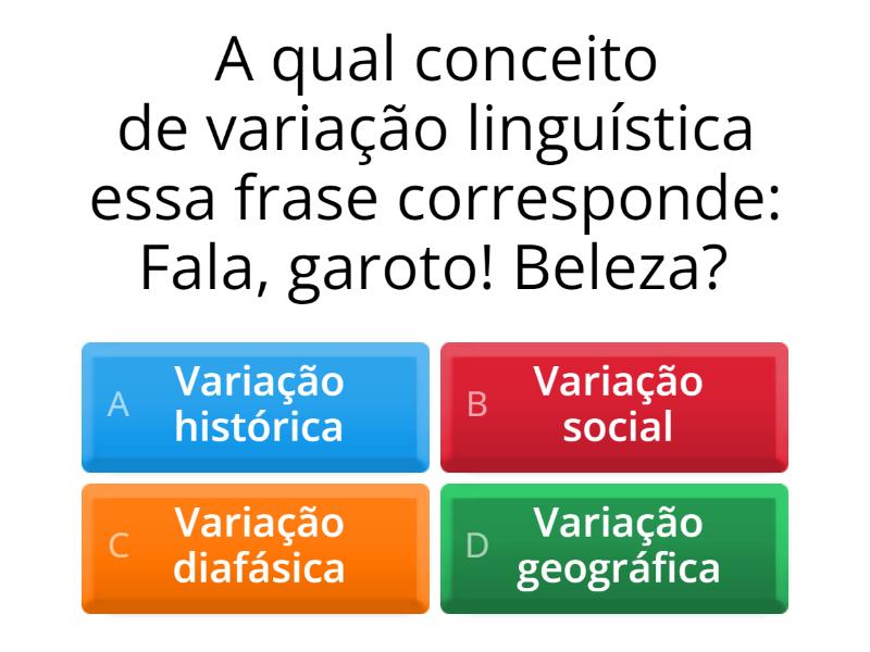 Variação Linguística - Quiz