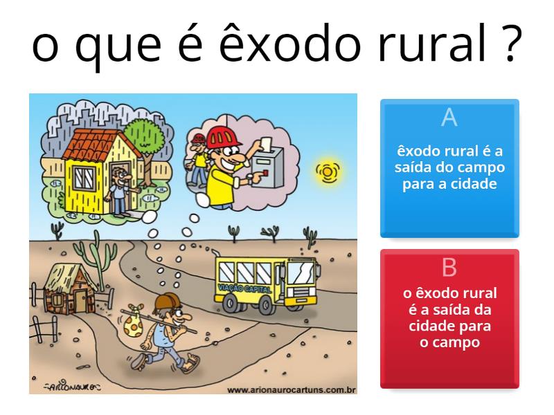exodo rural e problemas urbanos - Quiz