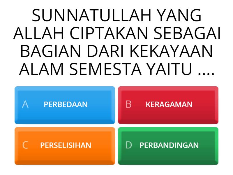 INDAHNYA SALING MENGHARGAI DALAM KERAGAMAN - Quiz