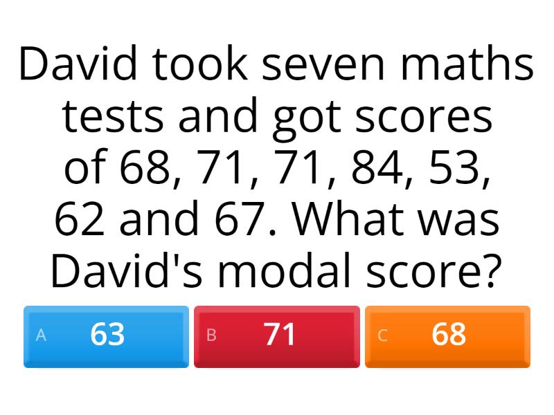 Mean, Median, Mode, Range - Quiz