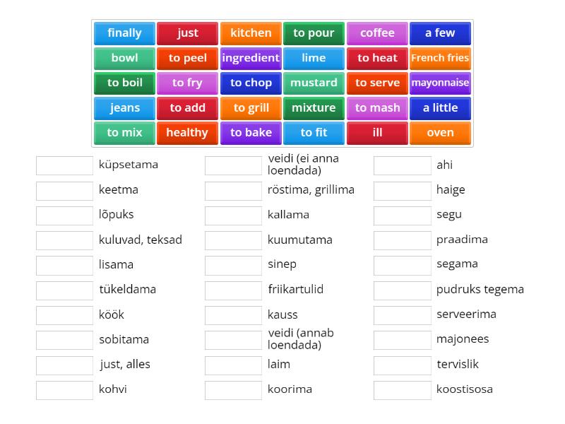 Welcome 3 Unit 8 Match Up