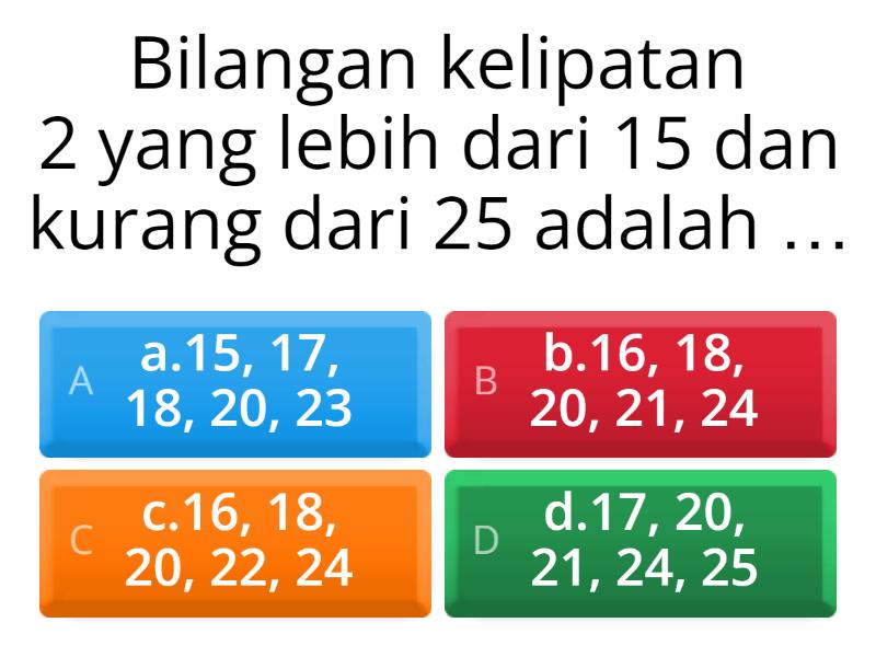 Latihan Kelipatan dan Faktor - Quiz