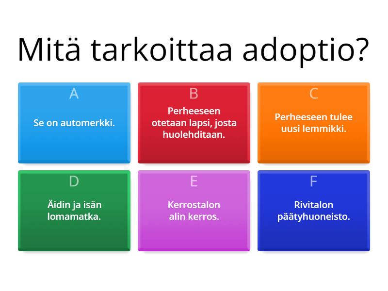 Yhteiskuntaoppi (perheet) - Quiz