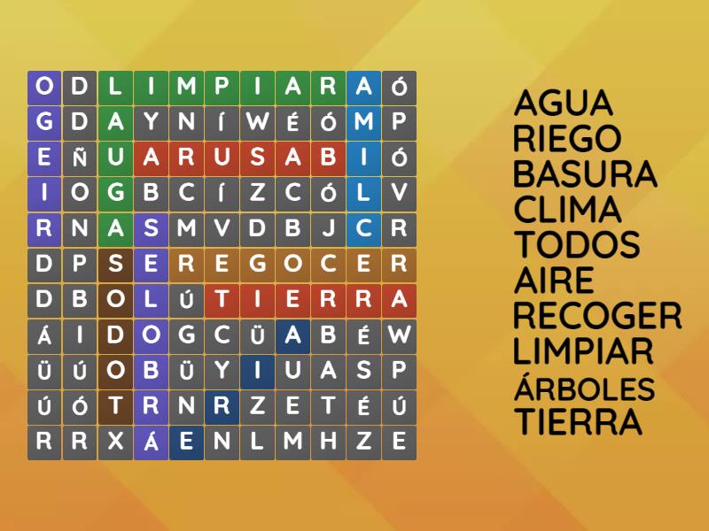 Gestion De Recursos Naturales Wordsearch