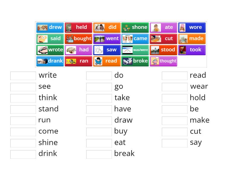 unit 7 irregular verbs - Match up