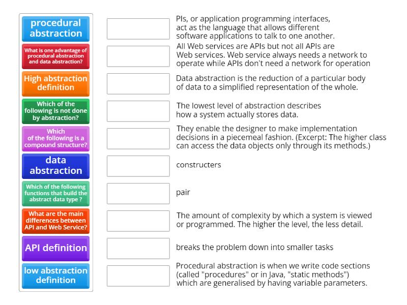 Computer science principles - Match up