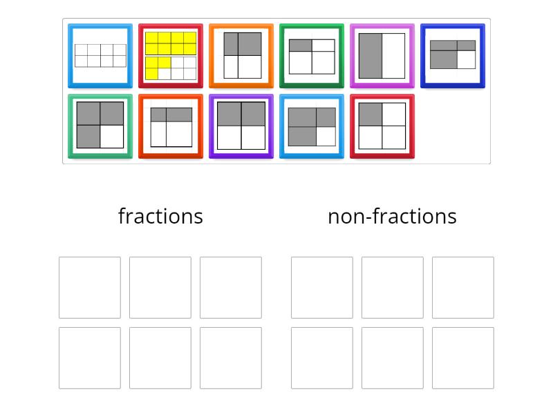 Fractions - Non fractions - warmup - Feb 1 - Ordenar por grupo