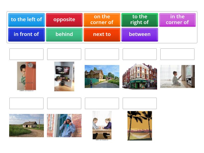 Prepositions Of Place - Match Up