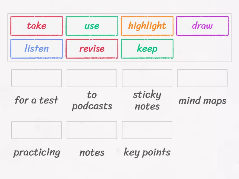 Study tips - Match up