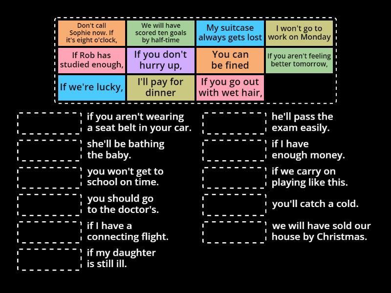 Efui 4b Zero And First Conditional - Match Up