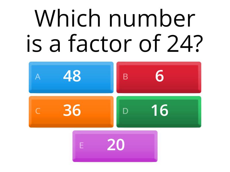 Factors and multiples quiz