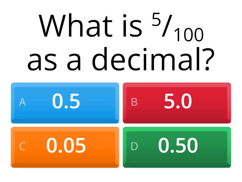 Decimals revision - Quiz