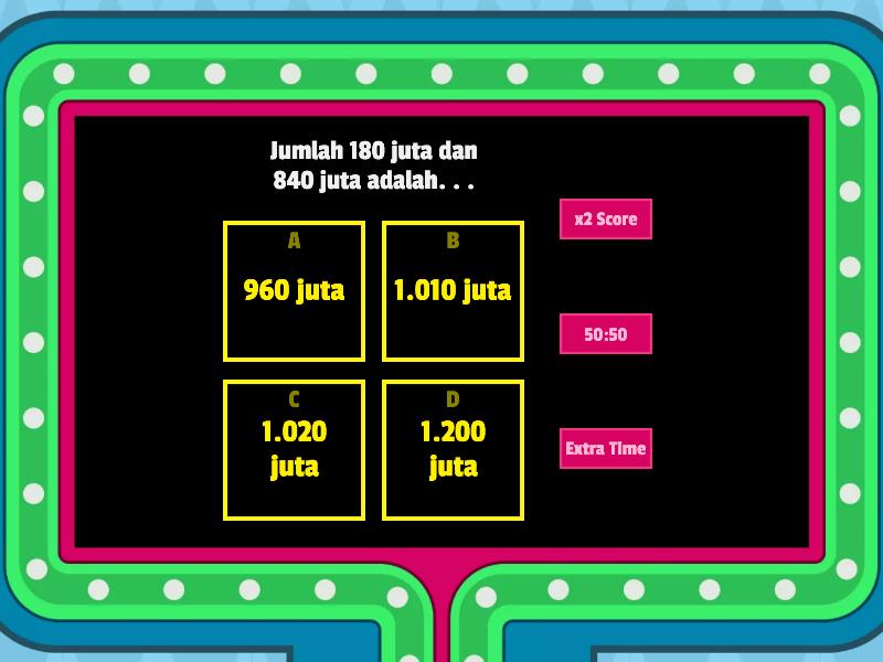 SOAL SAS MATEMATIKA KELAS 4 SEMESTER 1 - Gameshow Quiz