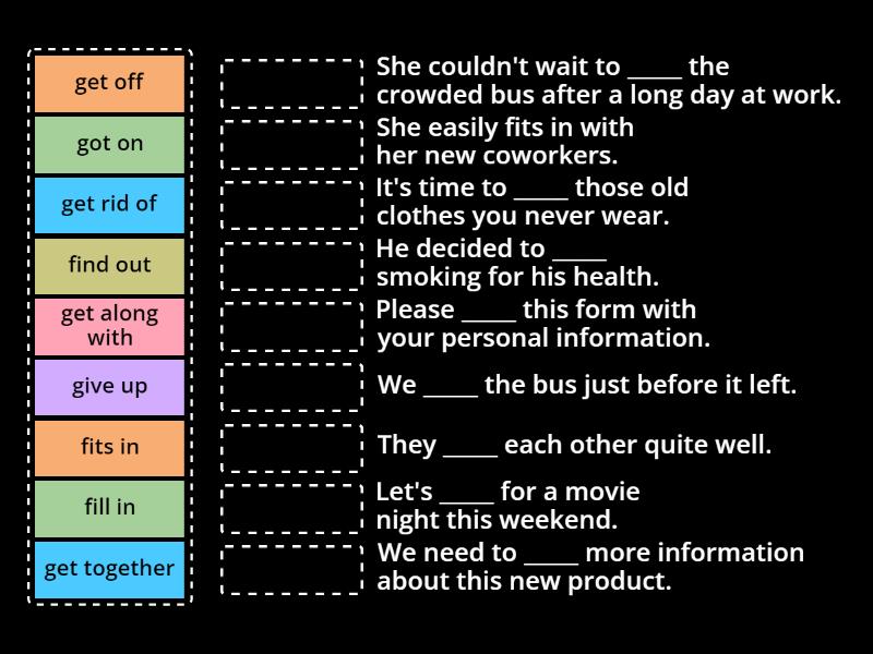 Phrasal Verbs 1b - Match up