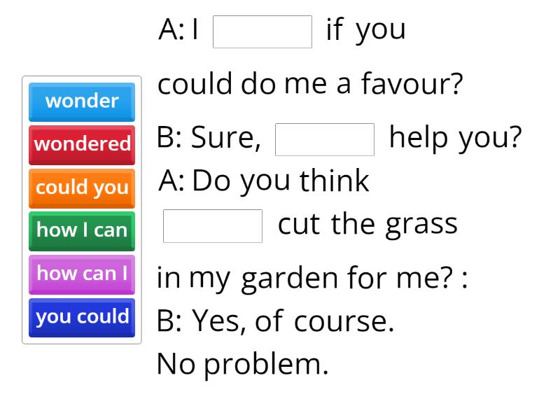IE 4C Favours - Complete the sentence