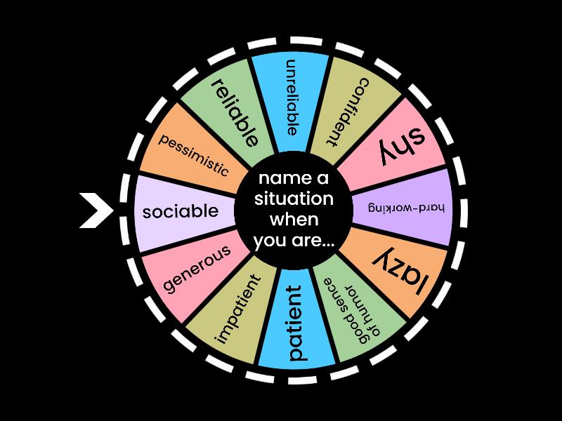 describing people - pre-intermediate - Spin the wheel