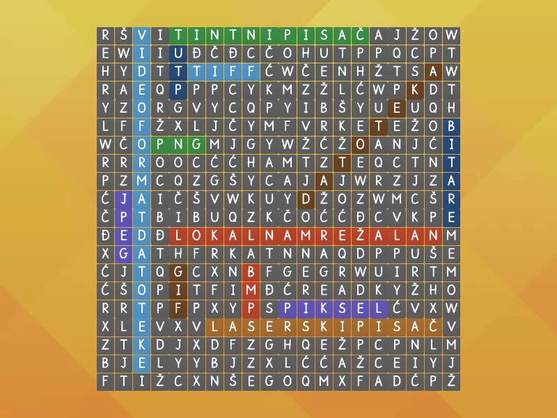 Ponavljanje Gradiva - Wordsearch