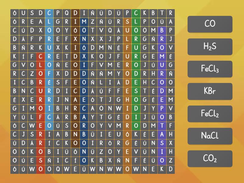 NOMENCLATURA Inorganica-Binarios - Sopa De Letras