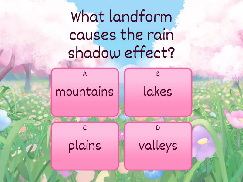 weather changes and rain shadow - Quiz