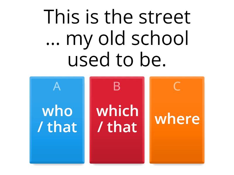 Who which where that - Quiz