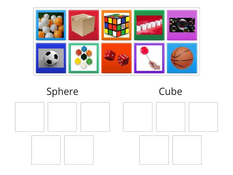 3D Shapes - Sphere & Cube - Group sort