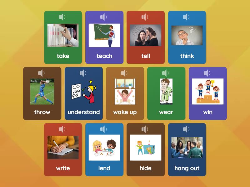Simple Past of Irregular Verbs 6th part. - Flip tiles
