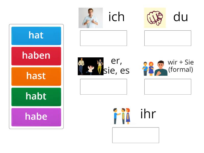 Konjugation Haben - Group sort