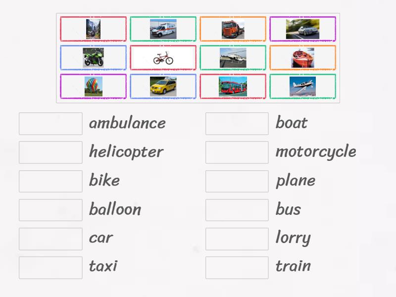 Vehicles - Match up