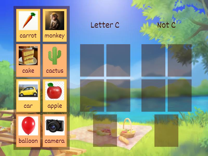 Letter C picture sorting - Group sort