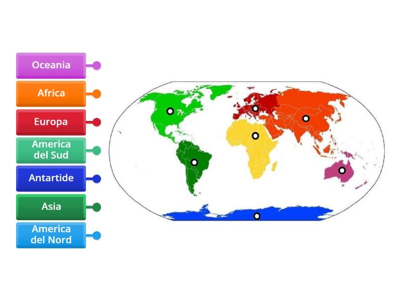 Esplorando i sette continenti del mondo - Labelled diagram