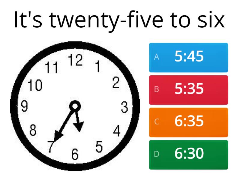 Telling the time 1 - Quiz