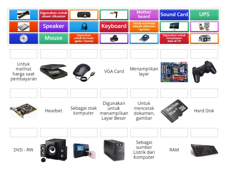 Perangkat Keras Komputer Kuis Match Up