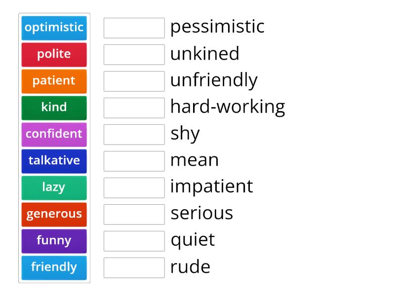 What are their opposites. Match the adjectives with their opposites Plain.